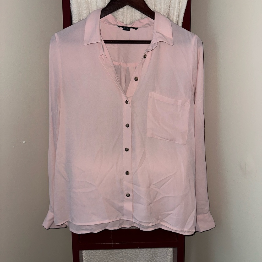 Forever 21 Light Pink Button-Down Shirt